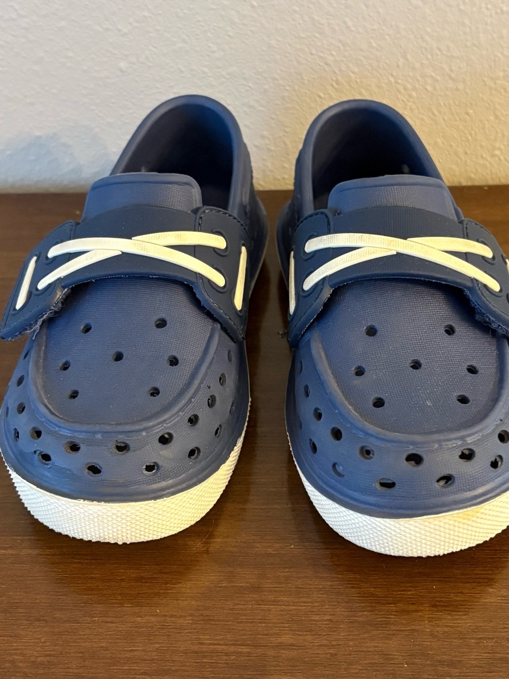 Sperry Kids Navy Shoes with White Laces